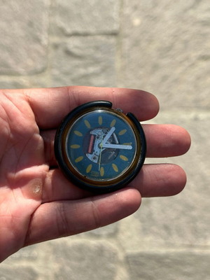 Vintage POP Swatch “Catcher in the Rhye” watch, blue and yellow