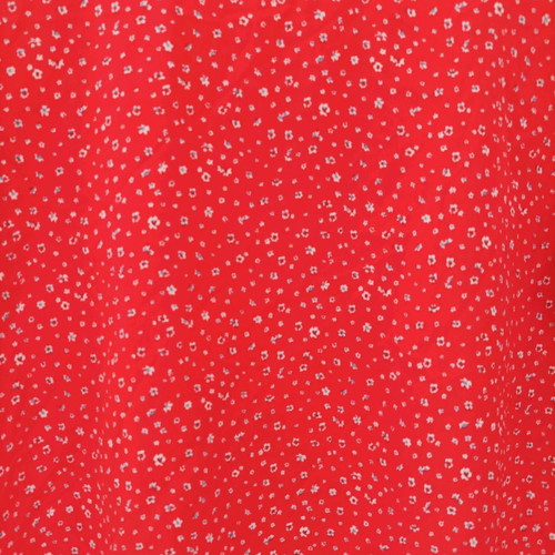 Floral top red like new with ruffles on sleeves