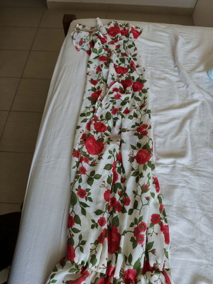 Mya Collection maxi dress with medium fixed fabric, like new