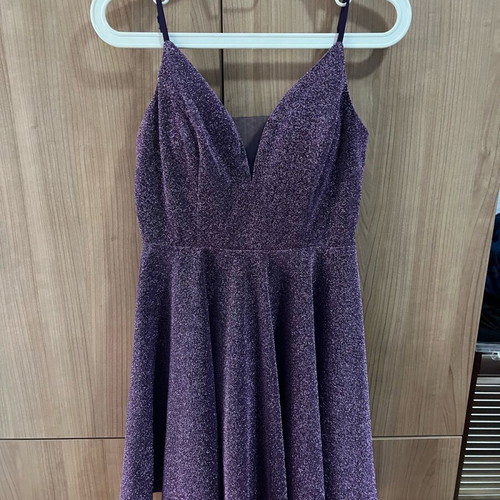 Mini dress purple glitter Shein new, size S