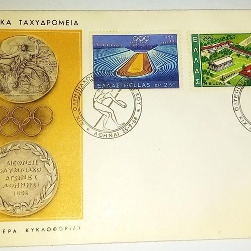 Official first day cover 1968 Mexico Olympic Games new