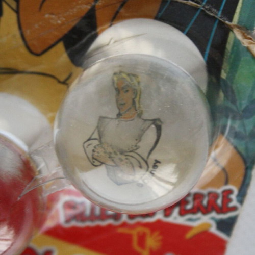 Vintage 90's Pocahontas John Smith Glass Marbles Meeko Icolo France new