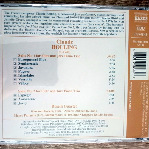 CD Suites for Flute and Jazz Piano Trio used