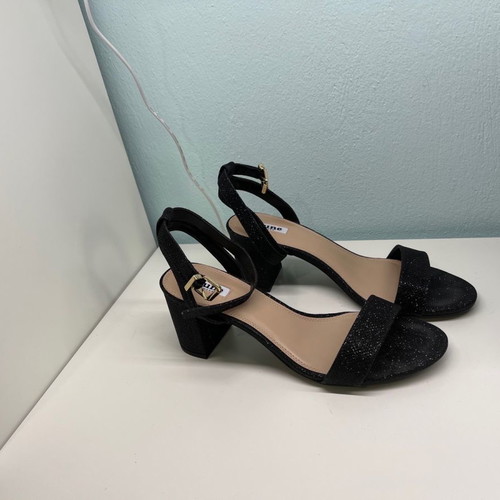 Dune London sandals new black glitter with gold buckle size 41