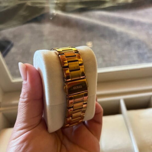 Guess women's watch rose gold with bracelet and crystals like new