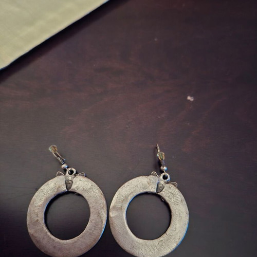 Vintage earrings handmade silver with butterflies new