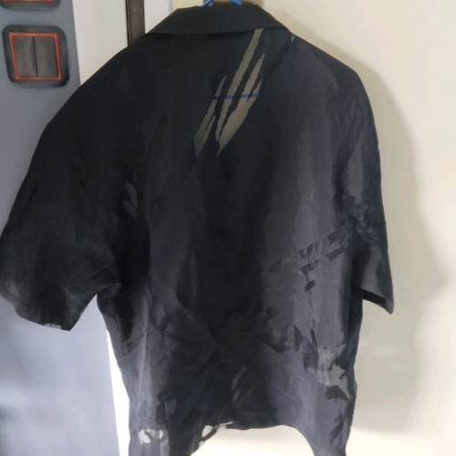 Bershka Shirt Black With Sheer Details Like New, Size L