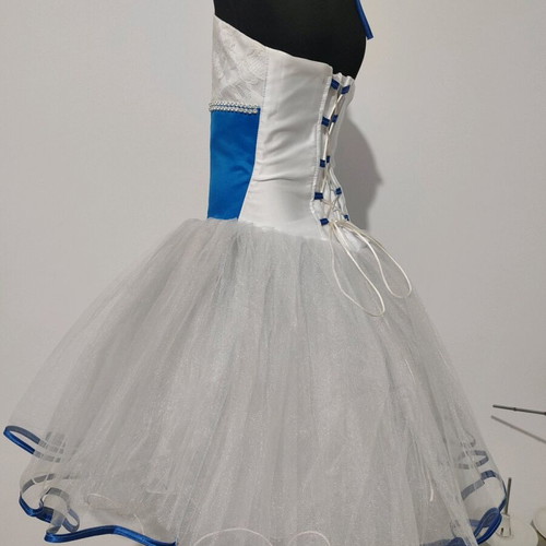 Fairy tulle dress like new for girl 5-6 years white and blue