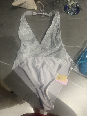 Med swimsuit large new silver