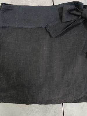 Pull & Bear black linen skirt shorts used, size S