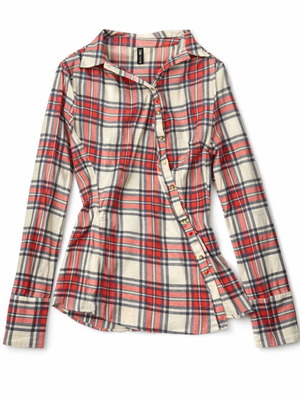Zara checked shirt like new, side button design, size S