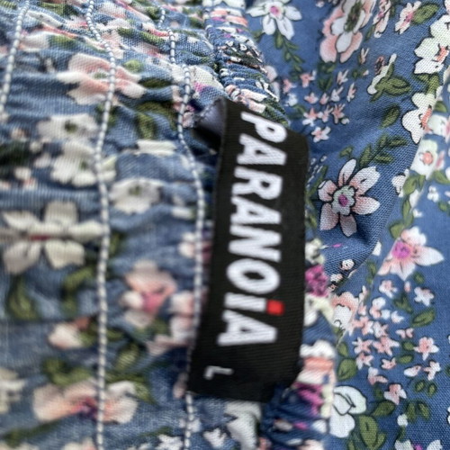 Floral dress Paranoia size L used, blue with back elastic
