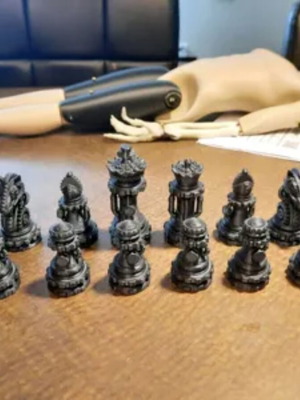 Steam chess set new, printed pieces without board