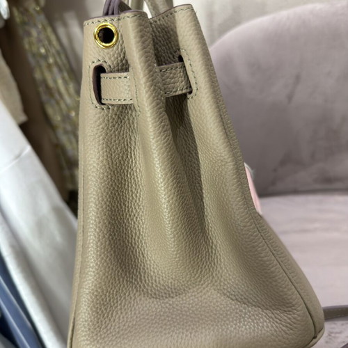 Leather handbag, brown, 30x25 cm, Blermode