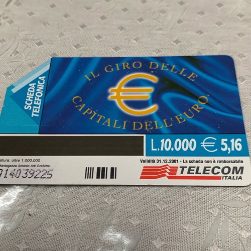 Telecom Italia 2001 phone cards used, 3 pieces, 10,000 L