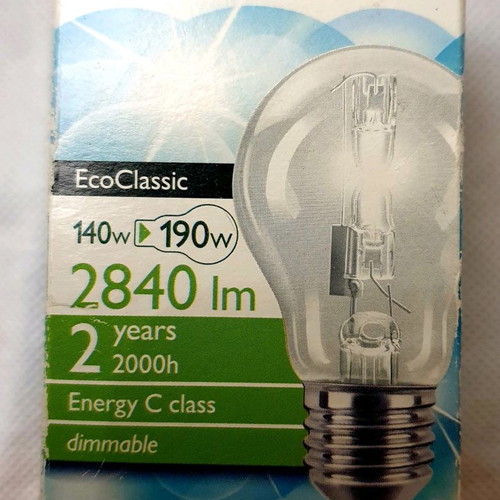 Philips dimmable light bulbs new, warm light 2700K, 3x140W & 1x105W