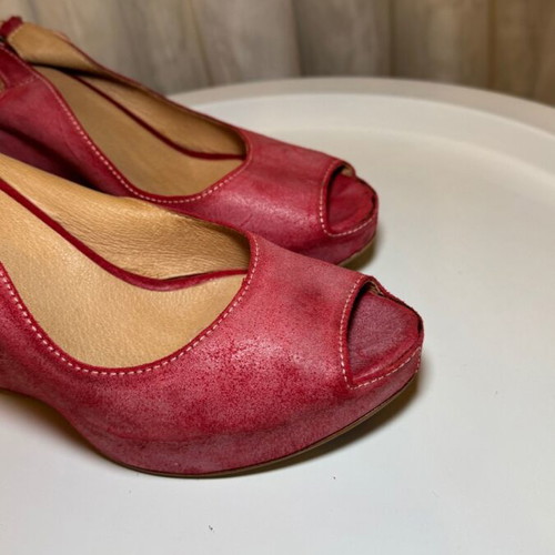 Women's platform shoes size 41 pink leather used