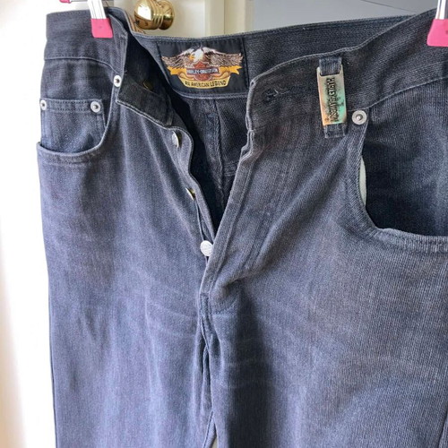 Harley Davidson vintage men's pants in charcoal gray, like new, sizes L and M