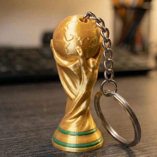 World Cup Keychain new with integrated loop, 3D printed design