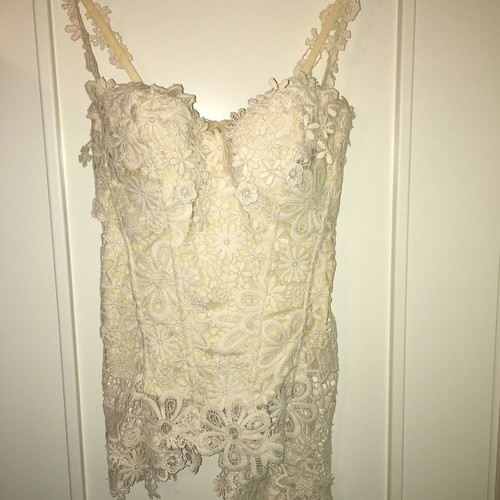Zinas bustier ivory guipure used with removable straps size M/L