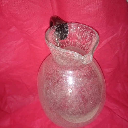 Water jug with blown glass like new, height 20.5cm