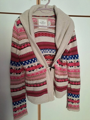 Boho cardigan H&M like new, beige and pink