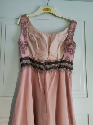 Pink occasion dress used, short and backless with matching pashmina