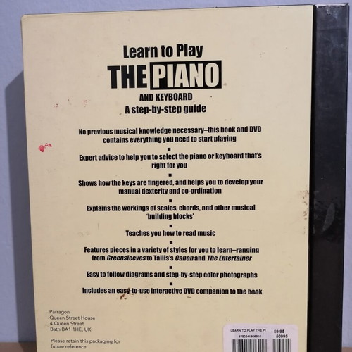 Learn to Play the Piano and Keyboard Book and Interactive DVD used
