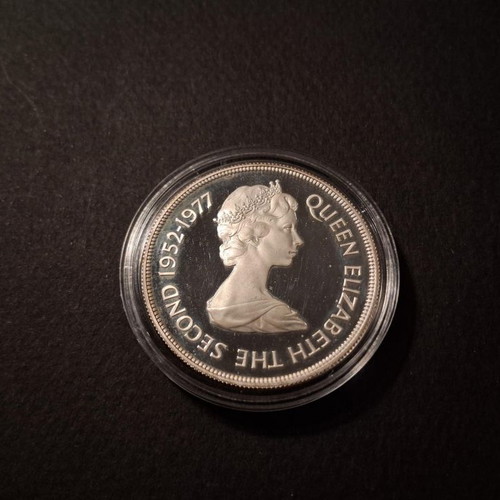 Silver coin Tristan da Cunha 25 pence 1977 like new