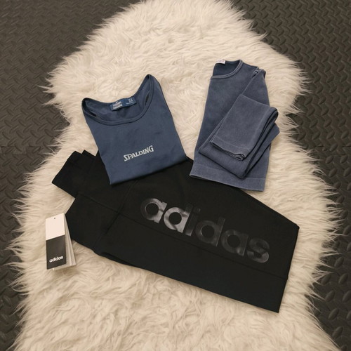 Women's Adidas Training Set 3 Pieces New, Black and Blue
