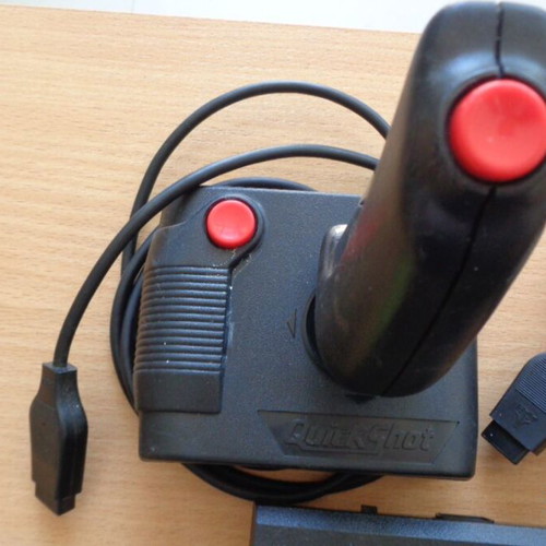 Atari 2600 Jr. console used with 32-in-1 cartridge and controllers