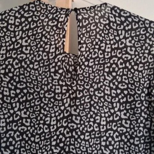 Women's leopard print blouse with frill, H&M, size medium, like new