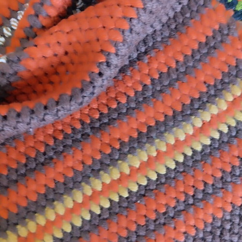 Handmade knitted throw like new, large, 390x50 cm