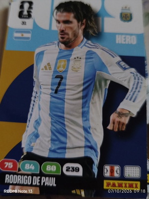 Panini Adrenalyn XL FIFA World Cup 2026 Rodrigo De Paul κάρτα No. 31