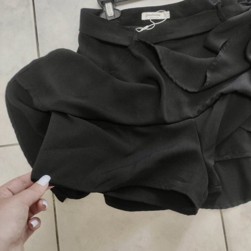 Stradivarius black iconic skort mini skirt new, size M