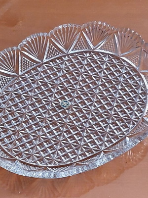 Vintage Hoya Corporation Crystal Serving Platter mint condition