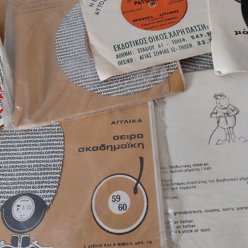 Vintage 45 RPM Records for English Learning Collection
