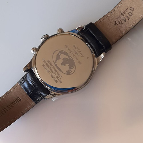 Rotary wristwatch men ultra slim new, leather strap