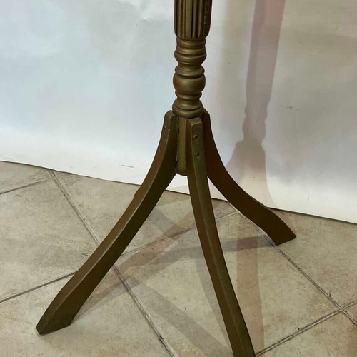 Vintage wooden coat rack used, gold tone 175x37x37 cm