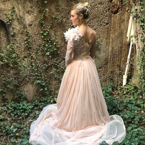pink fairy wedding dress Charcoal Grey Drop Waist Mini Dress
