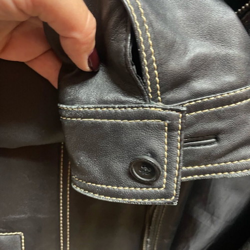 Zara leather jacket used, black, men's size XL