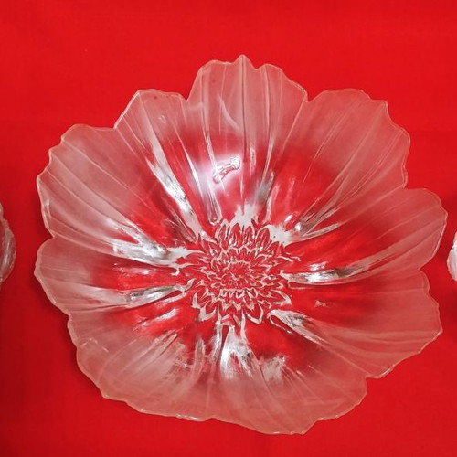 Anemone XL bowl handmade crystal Maleras by Mats Jonasson new