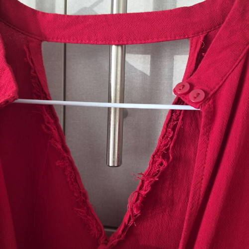 Bershka red blouse with neckline cut used, size L