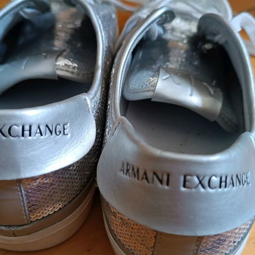 Armani Exchange shiny sneakers with sequins like new, gray