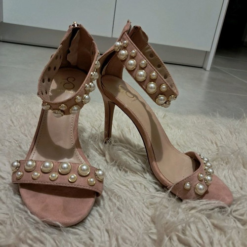 Feng Shoe pink high heels used, size 38