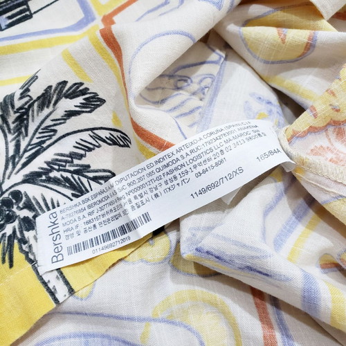 Bershka summer men's cotton print shirt like new, sizes XS-S-M