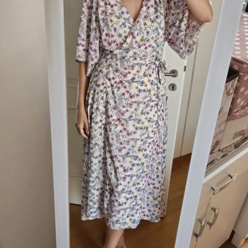 Liquorish floral wrap midi dress, multicolor, UK 12 / EU 40 / M-L