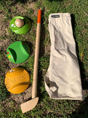 Plan Toys wooden mini golf game used