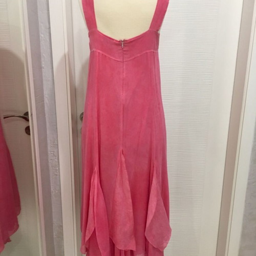 Elisa Cavaletti Long Pink Dress S Like New With Metallic Effect