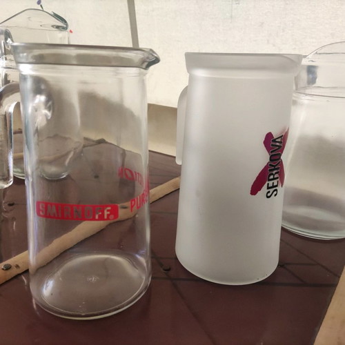 Carafes used, set of 6, beautiful and practical